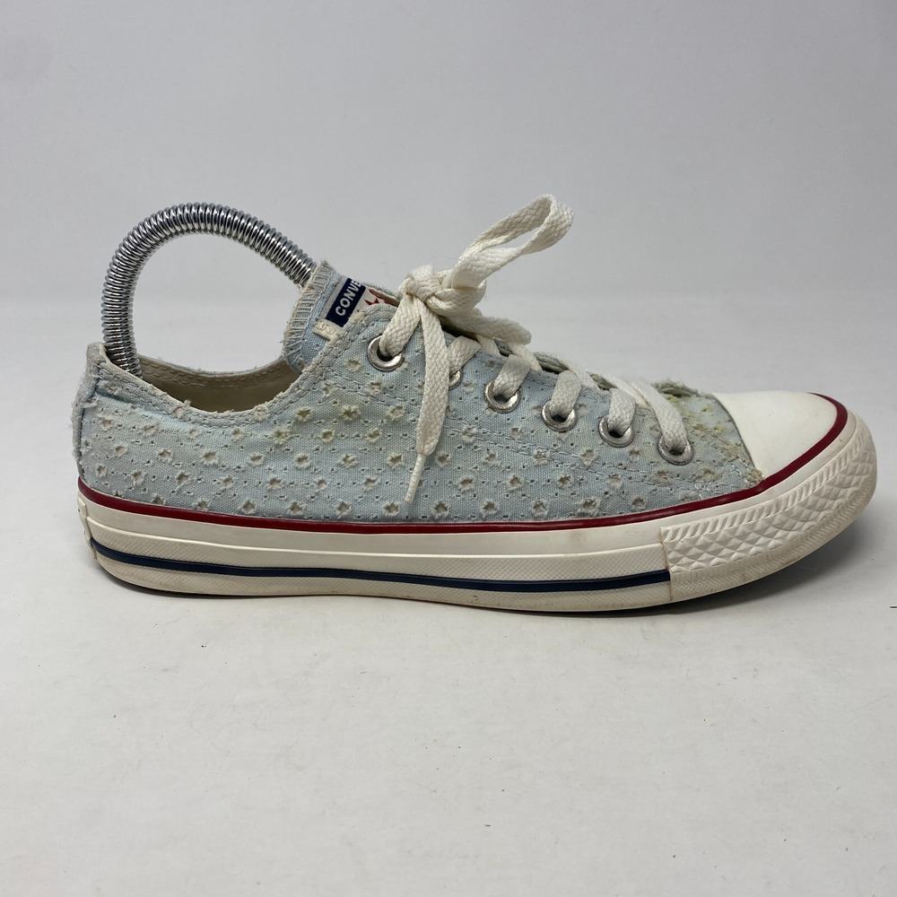 Converse Unisex All Star Low 160516F Star Pattern Light Blue Shoes Womens Size 8
